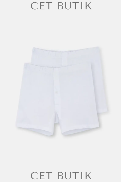 DAGİ D1220 Penye Boxer 2’li – Beyaz Erkek İç Giyim