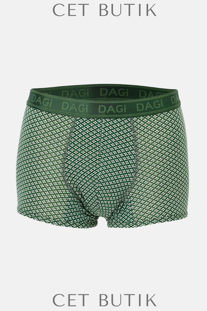 DAGİ 4210 Yeşil 3’lü Desenli Micro Modal Boxer