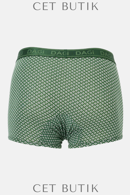 DAGİ 4210 Yeşil 3’lü Desenli Micro Modal Boxer