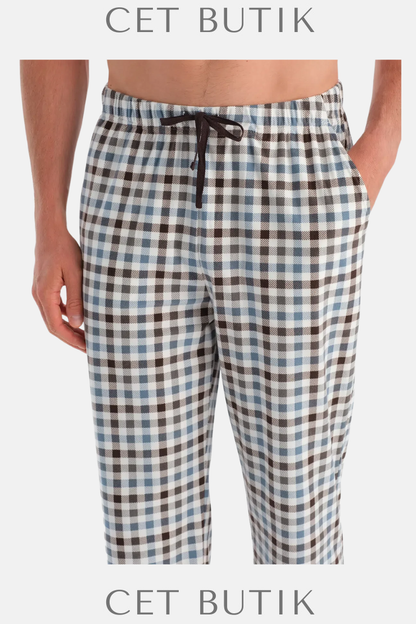 Dagi Gri Melanj Waffle Pijama Takımı – Uzun Kollu Tişört & Pantolon