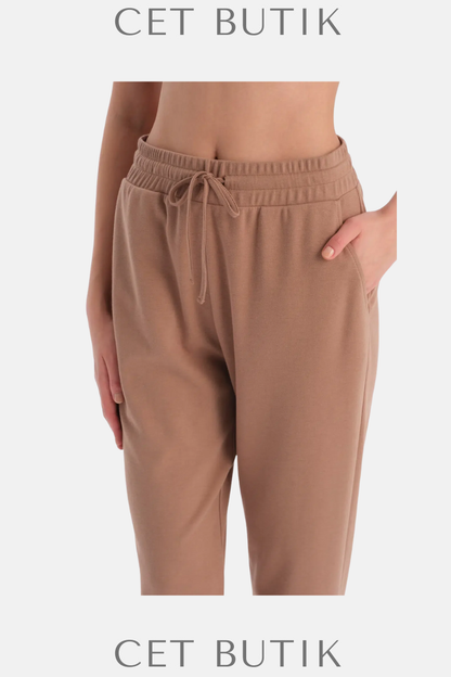Dagi Sütlü Kahve Bisiklet Yaka Jogger Paça Celliant Pijama Takımı – %75 Pamuk
