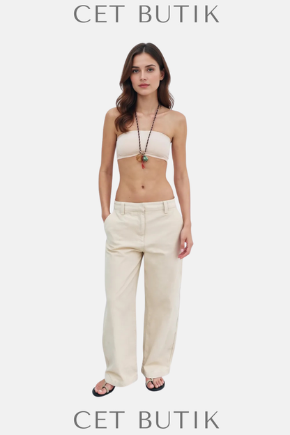 Zara Kadın Balloon Pantolon 9632/072/743 – ZW Collection Yüksek Bel Rahat Kesim %100 Pamuk
