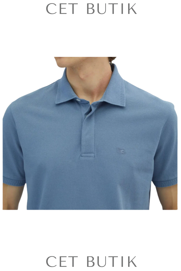 Kip Aviator Mavi Düz Polo Yaka T-Shirt