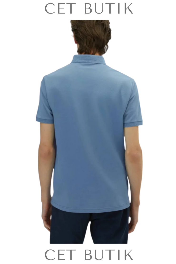 Kip Aviator Mavi Düz Polo Yaka T-Shirt