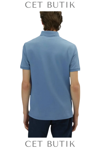 Kip Aviator Mavi Düz Polo Yaka T-Shirt