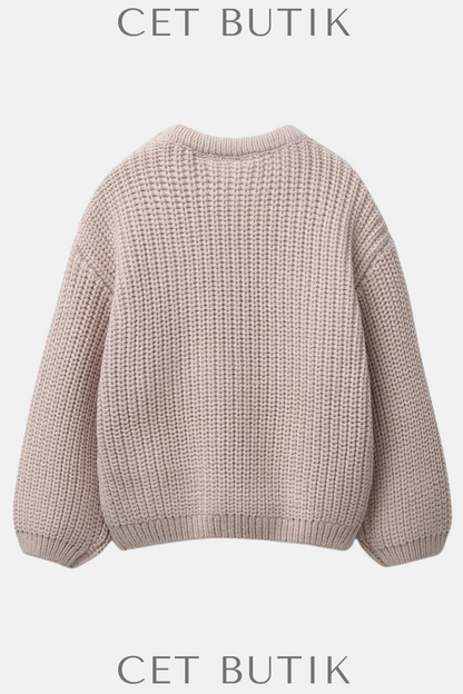 Zara Çiçek Nakışlı Triko Kazak – Açık Bej | Light Beige