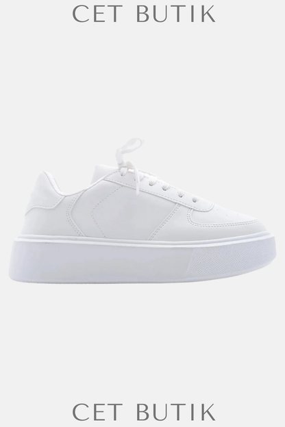 Marjin Azin Beyaz Kadın Sneakers – Kalın Taban & Bağcıklı Spor Stil