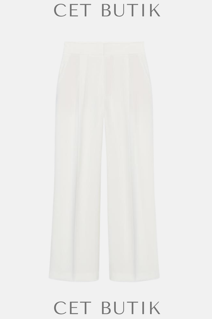 Zara ZW Collection Straight-Leg Pantolon – Ecru (Ref. 3811/048/712)