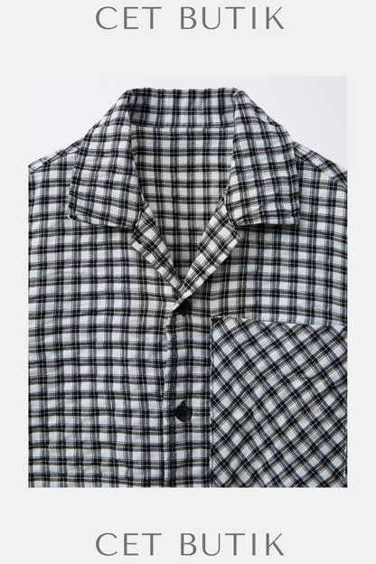 Zara Wrinkled Effect Checked Shirt