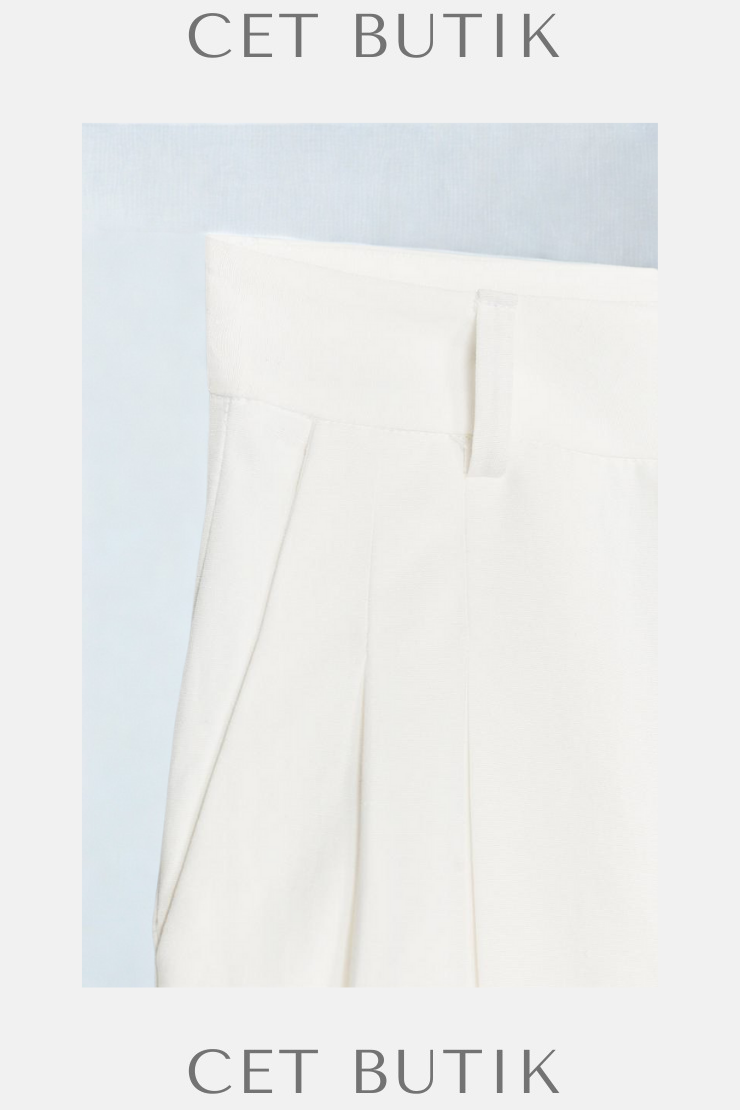Zara Pilili Pantolon – Ekru / Pleated Pants