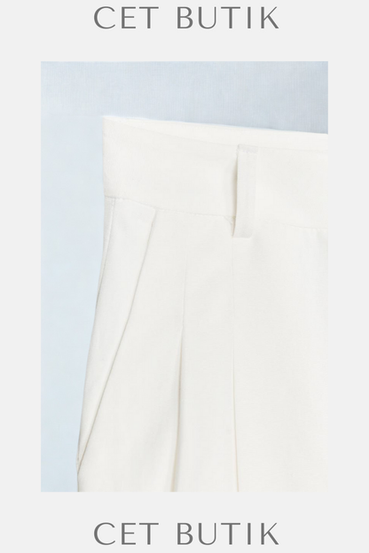 Zara Pilili Pantolon – Ekru / Pleated Pants