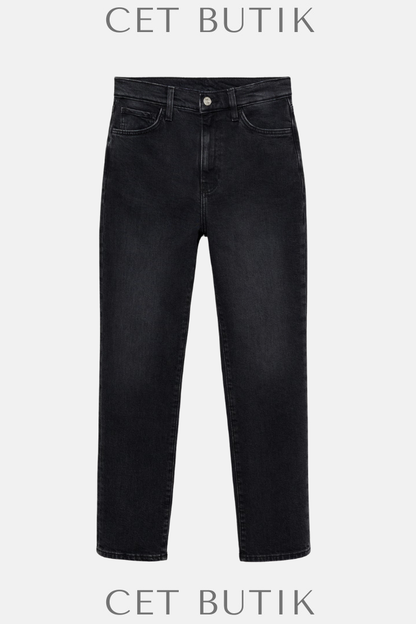 Mango Claudia Slim Fit Cropped Jean — Yüksek Bel Kısa Paça