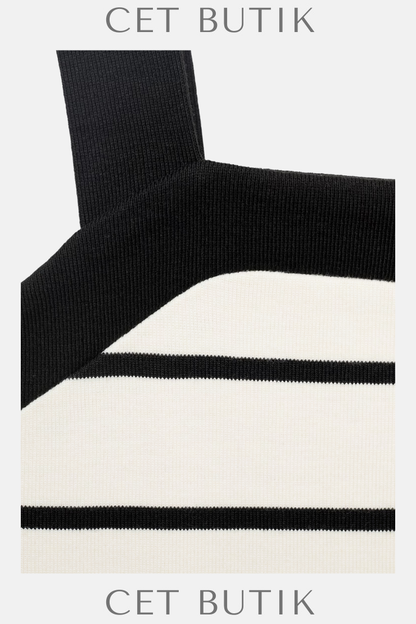 Mango Çizgili Midi Elbise – Striped Midi Dress