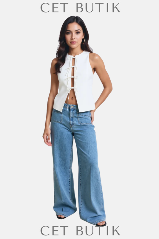 Mango Yüksek Bel Geniş Paça Jean