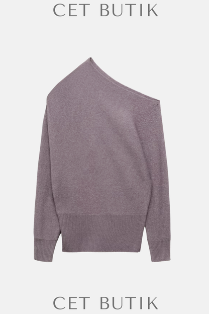 Mango Asimetrik Yün Karışımlı Kazak – Asymmetrical Wool Blend Sweater