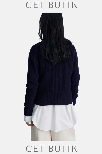 Mango Double Breasted Knitted Sweater – Dark Navy / Çift Düğmeli Triko