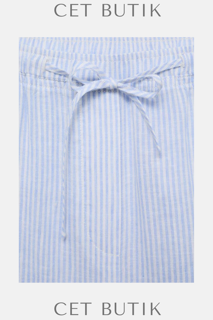 Mango Keten Düz Pantolon