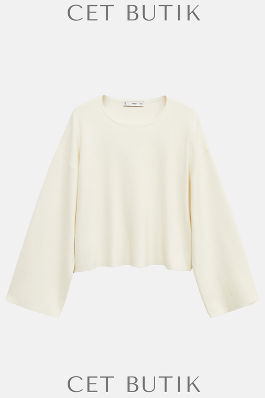 Mango Oversize Kollu Örme Kazak
