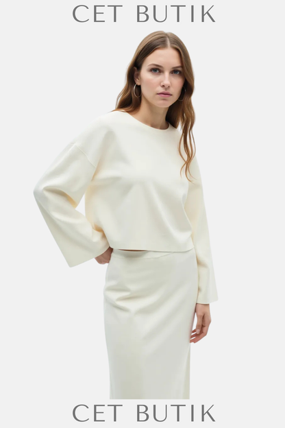 Mango Oversize Kollu Örme Kazak