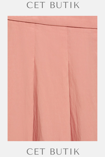 Mango Pensli Palazzo Pantolon – Crop Palazzo Pembe