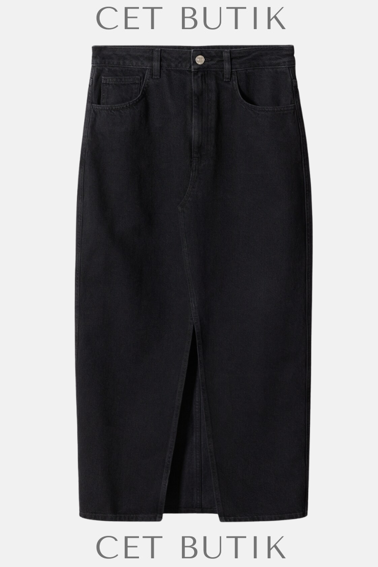 Mango Uzun Yırtmaçlı Kot Etek – Slit Denim Skirt