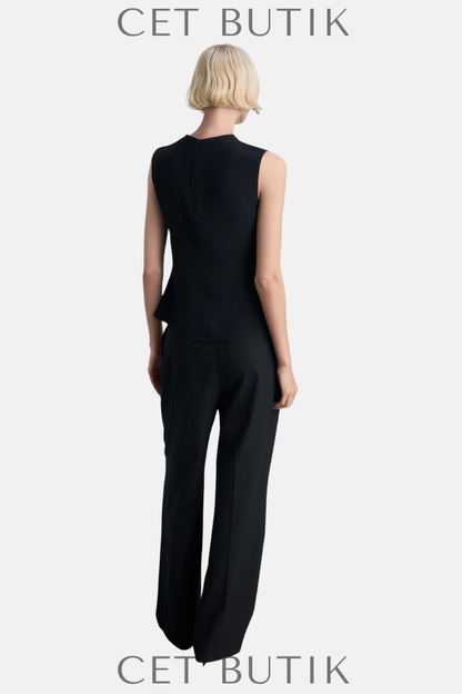 Mango Drapeli Kolsuz Bluz – Draped Sleeveless Blouse