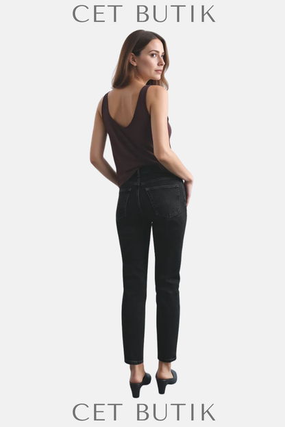 Mango Claudia Yüksek Bel Slim Fit Cropped Jean
