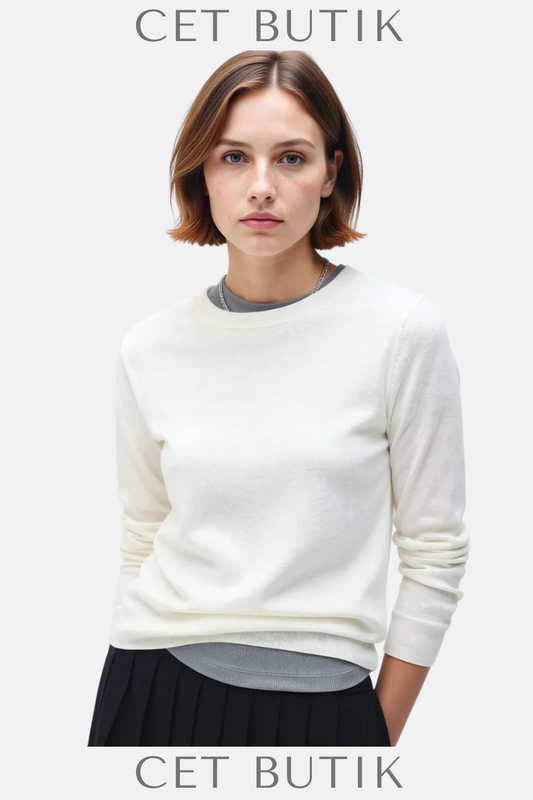 Mango Yün Karışımlı Yuvarlak Yaka Kazak – Wool-Blend Round-Neck Sweater