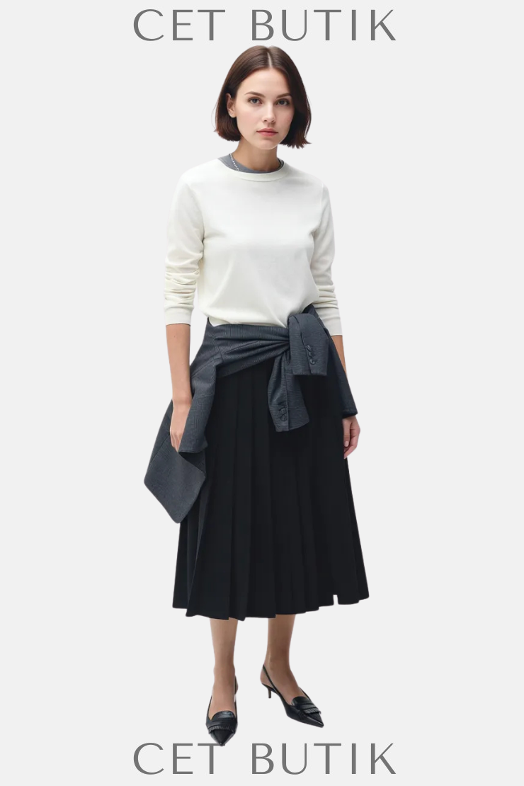 Mango Yün Karışımlı Yuvarlak Yaka Kazak – Wool-Blend Round-Neck Sweater