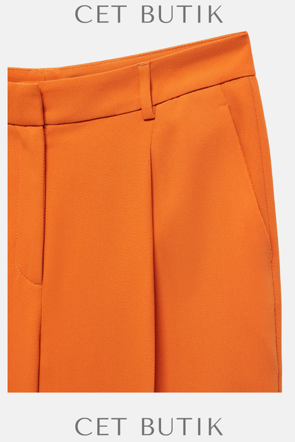Mango Outlet Russet Düz Kesim Pensli Pantolon