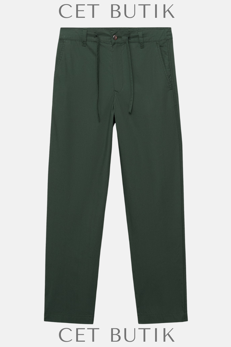 Mango Poplin %100 Pamuk Erkek Pantolon – Regular Fit