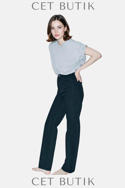 Zara ZW Collection Slim Fit High-Waist Siyah Jean Pantolon