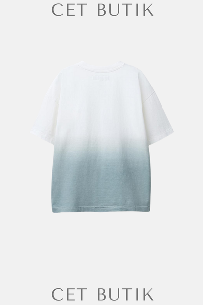 Zara Tie-Dye Slogan Baskılı T-Shirt – Gök Mavis