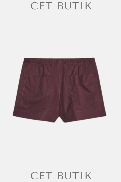 Zara Poplin Mini Şort – Burgonya / Burgundy