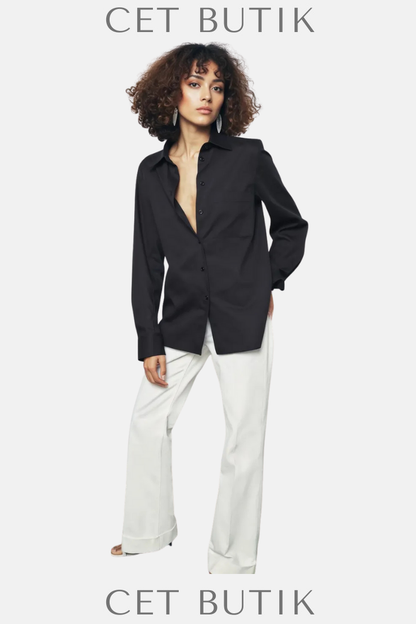 Zara ZW Collection Oversize Gömlek – Dark Anthracite