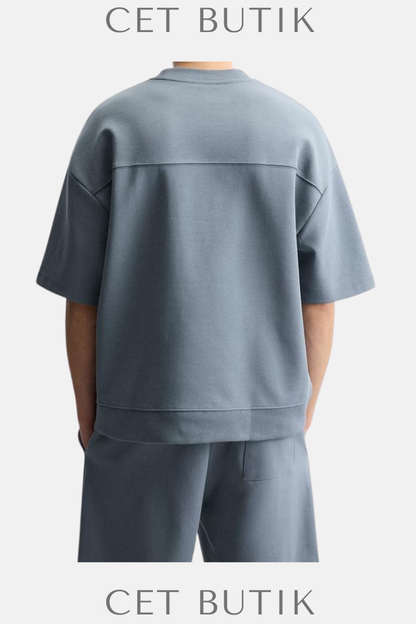 Zara Technical Interlock Sweatshirt – Orta Mavi / Mid-Blue