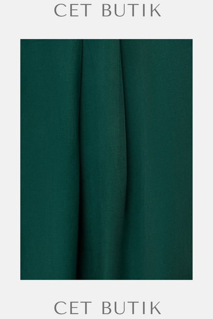Mango Kemerli Lyocell Geniş Paça Pantolon – Yeşil