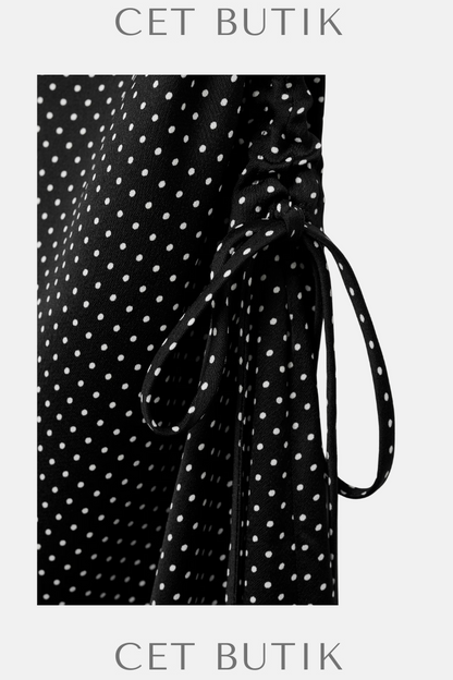 Mango Puantiye Yan Pileli Elbise – Polka Dot Dress
