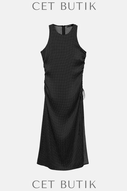 Mango Puantiye Yan Pileli Elbise – Polka Dot Dress