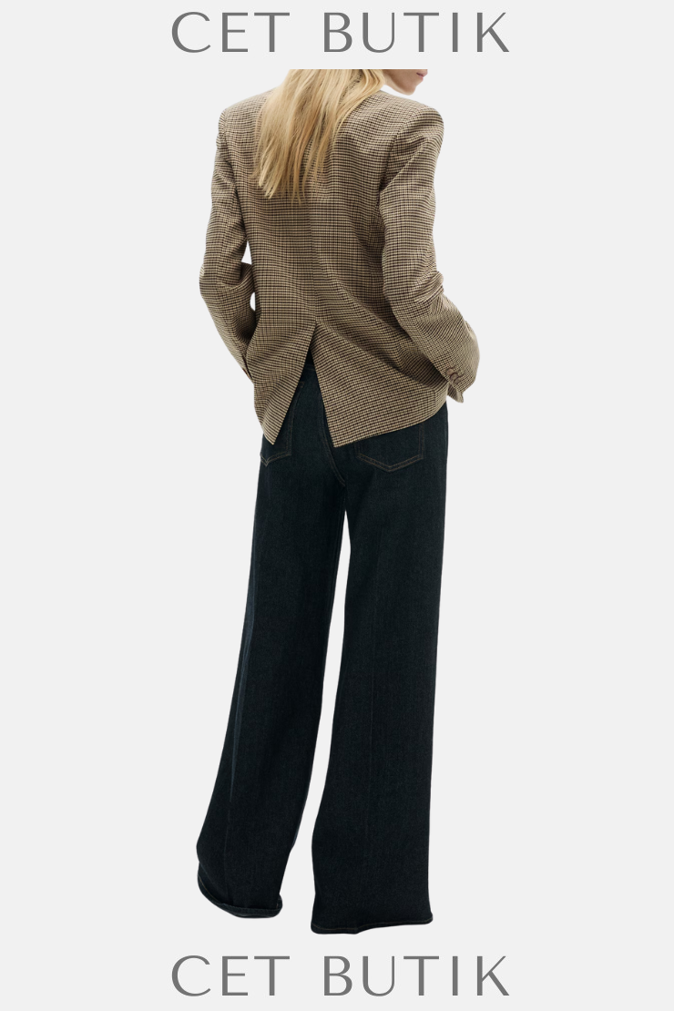 Mango Straight Fit Micro Houndstooth Ceket