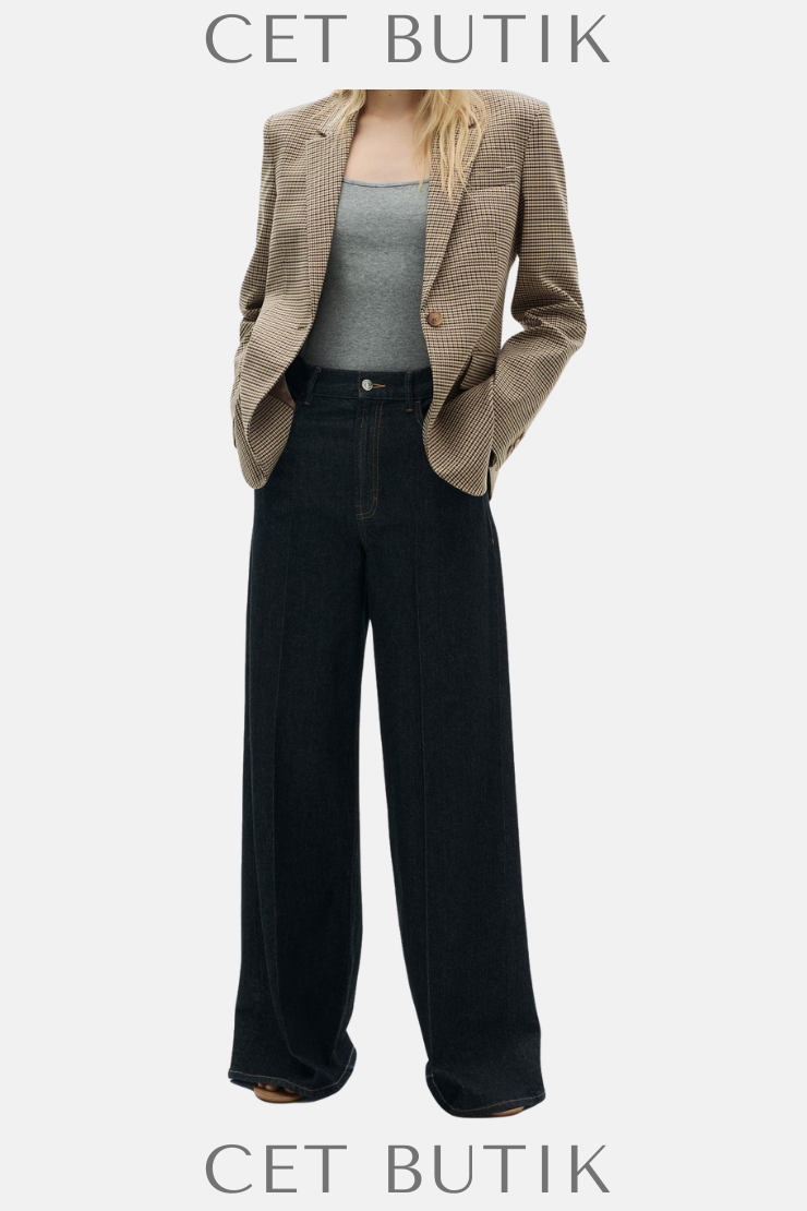 Mango Straight Fit Micro Houndstooth Ceket