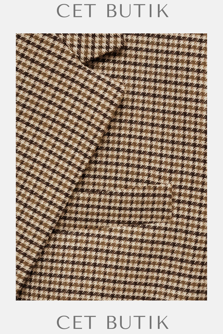 Mango Straight Fit Micro Houndstooth Ceket