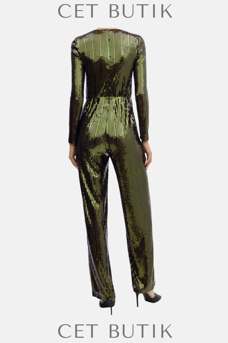 Mango Sequins Uzun Tulum – Payet Detaylı / V Yaka