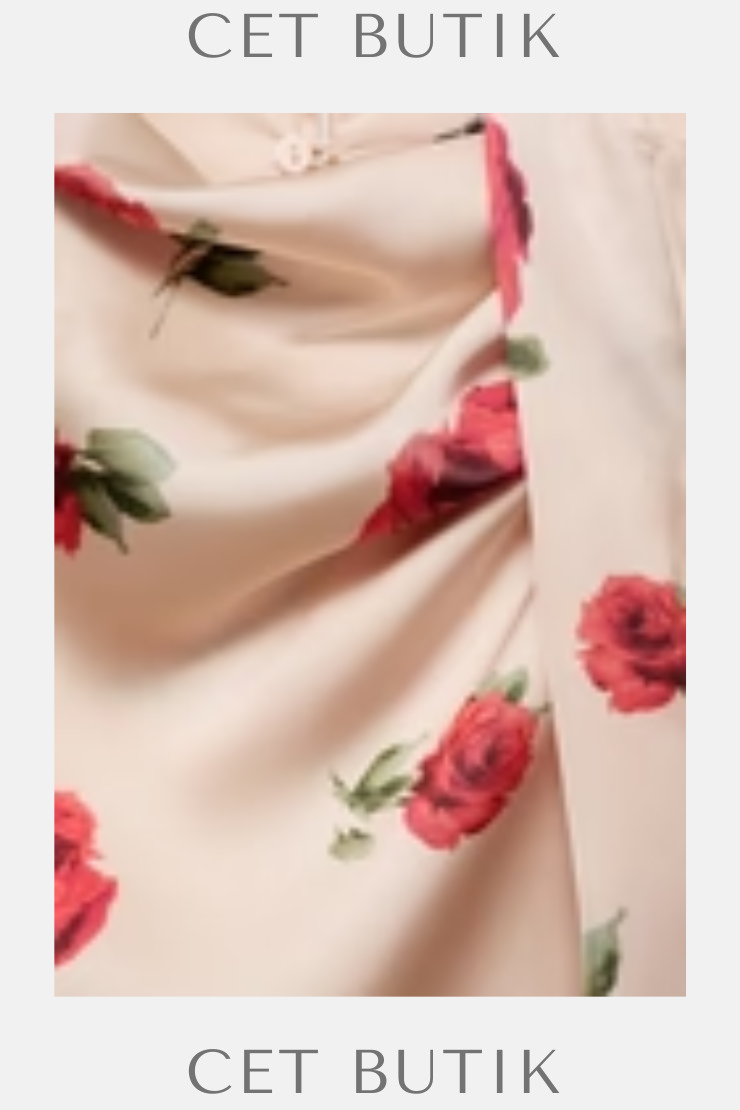 Mango Çiçek Desenli Saten Bluz