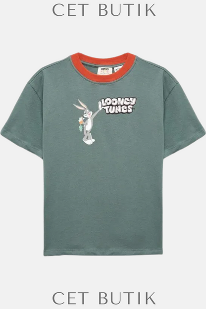 Koton Bugs Bunny Baskılı Lisanslı Tişört – Pamuklu, Kısa Kollu, Bisiklet Yaka