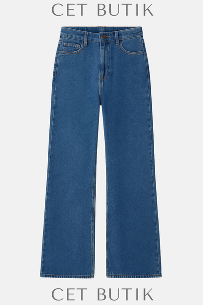 Touche Privé Kadın Bol Paça Denim Pantolon – Kot Mavisi